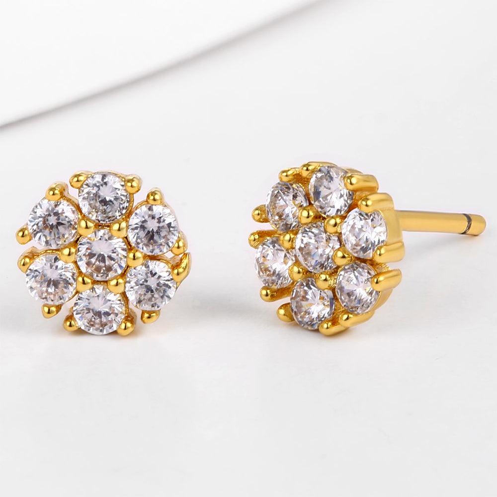 Pozlacené Slitinové Náušnice s Bílým Emporia® Křišťálem