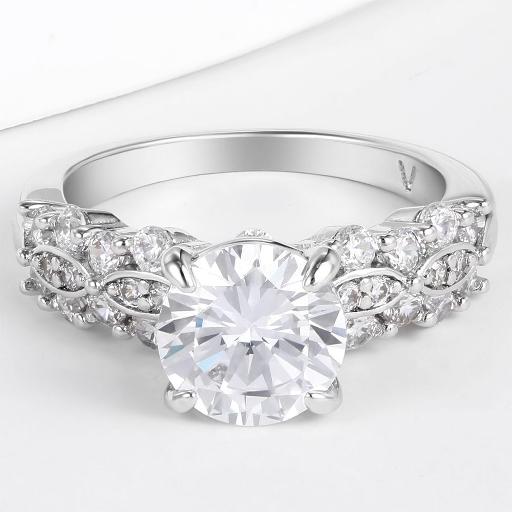 Pozlacená slitina - Prsten s Bílým Emporia® Křišťálem přibližná hmotnost: 10 gramů