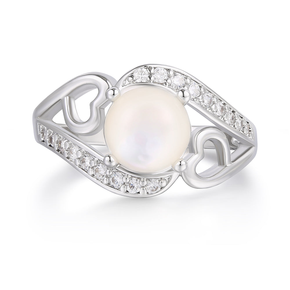 Pozlacený Slitinový Prsten s Bílým Emporia® Křišťálem a se Smaltem