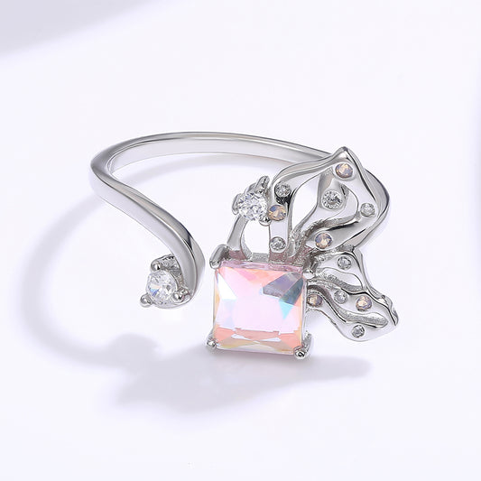 Pozlacená slitina - Prsten s Růžovým Emporia® Křišťálem přibližná hmotnost: 10 gramů