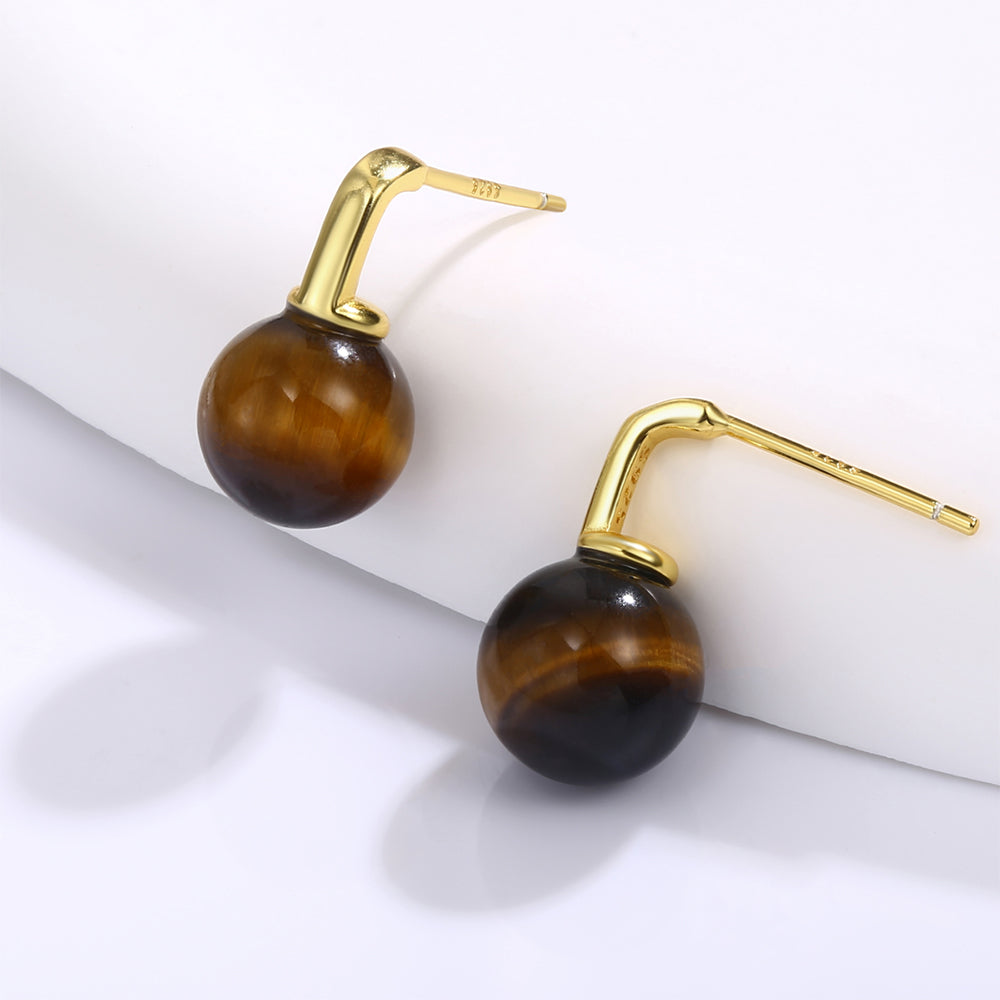 Pozlacené Slitinové Náušnice s Hnědým Emporia® Křišťálem