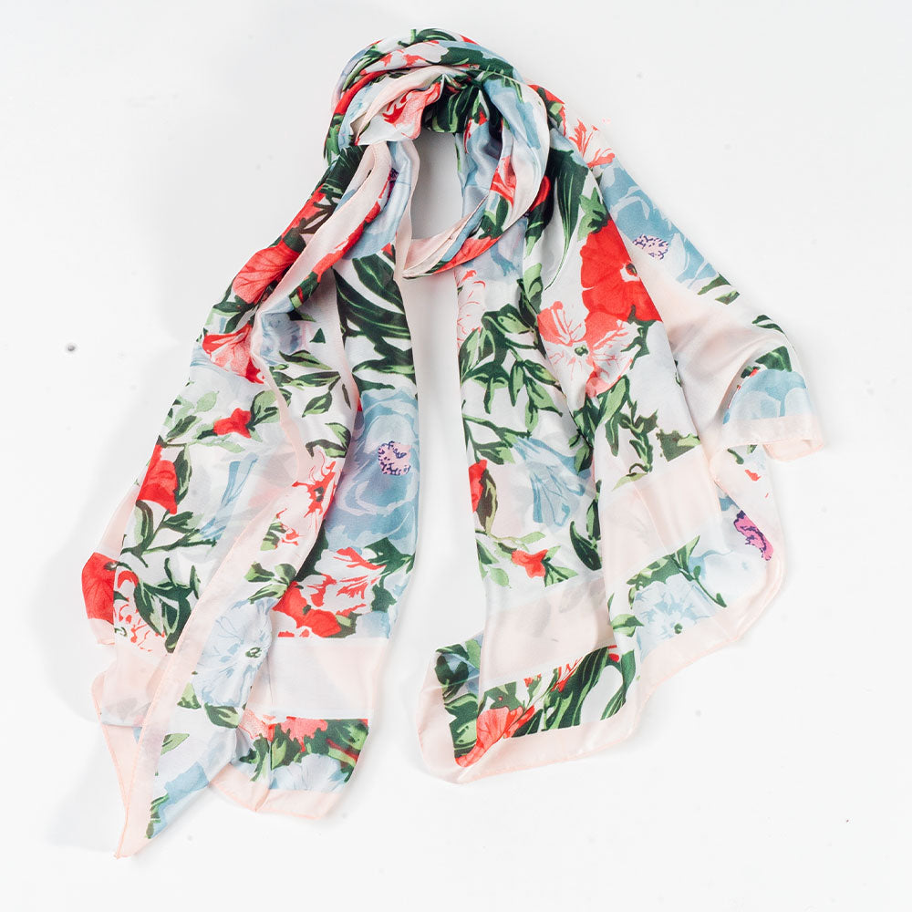 Orchidejový vánek, šála, 85 x 180 cm, Bílá, 100% veganské hedvábí