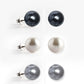 Stříbrná Sada s Sladkovodní stříbrná perla a Sladkovodní šedá perla (Náušnice+Náramek)