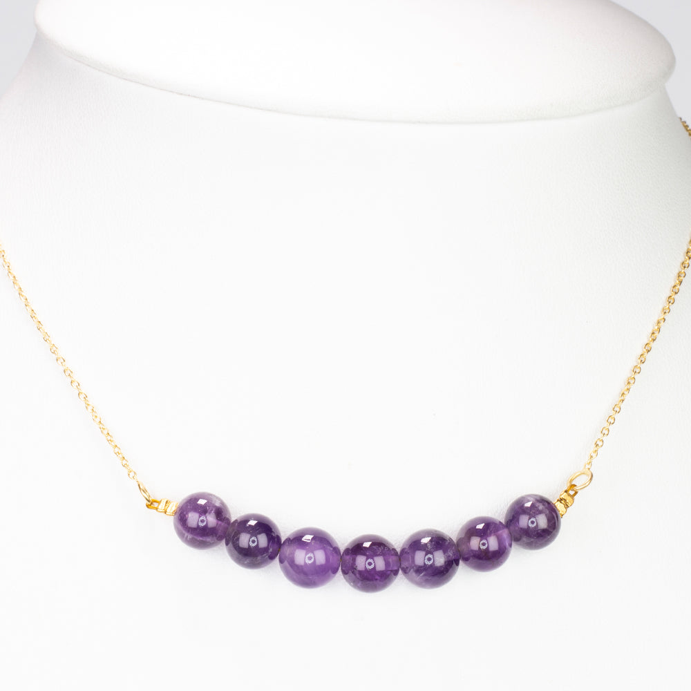 Pozlacený Stříbrný Náhrdelník s Brazilským Ametystem