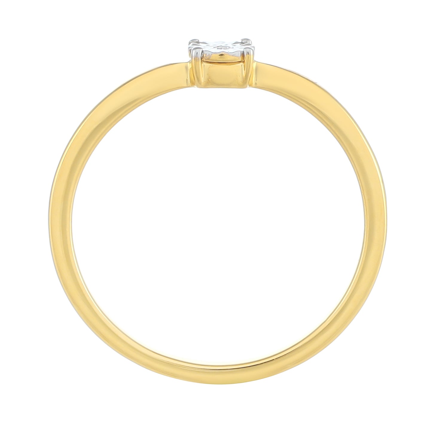 Pozlacený Stříbrný Prsten s Bílým Diamantem