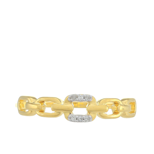 Pozlacený Stříbrný Prsten s Bílým Diamantem