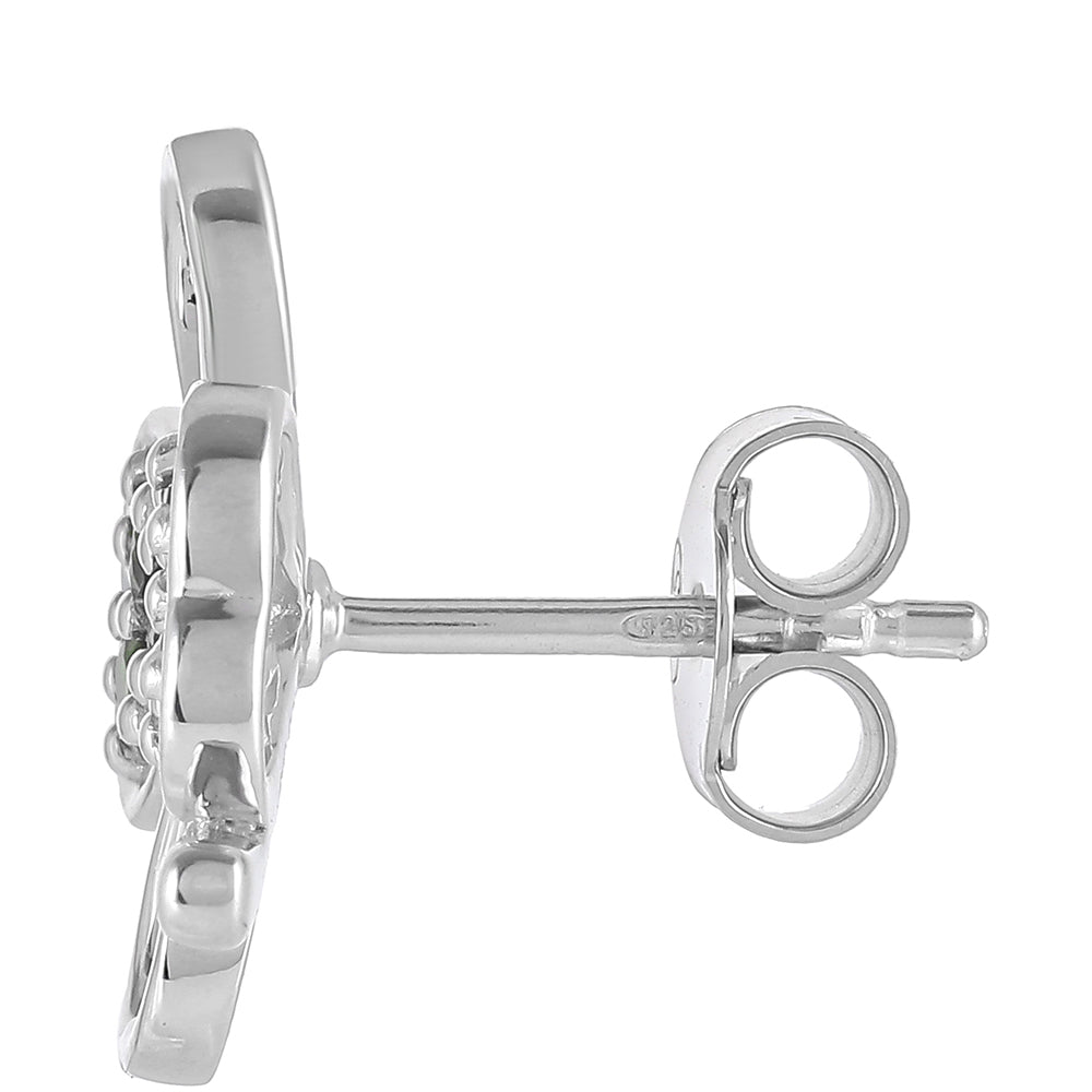 Stříbrné Náušnice s Chromovým Diopsidem