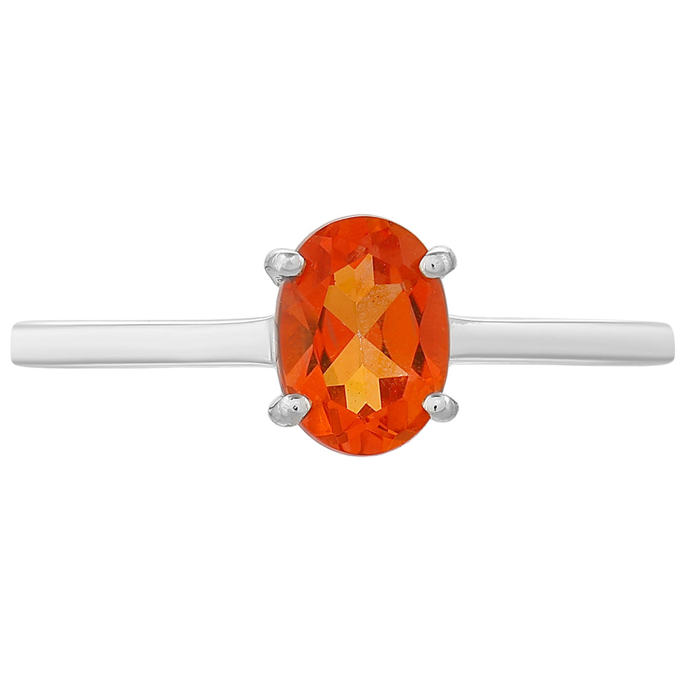 Stříbrný Prsten s Padparadscha Křemenem