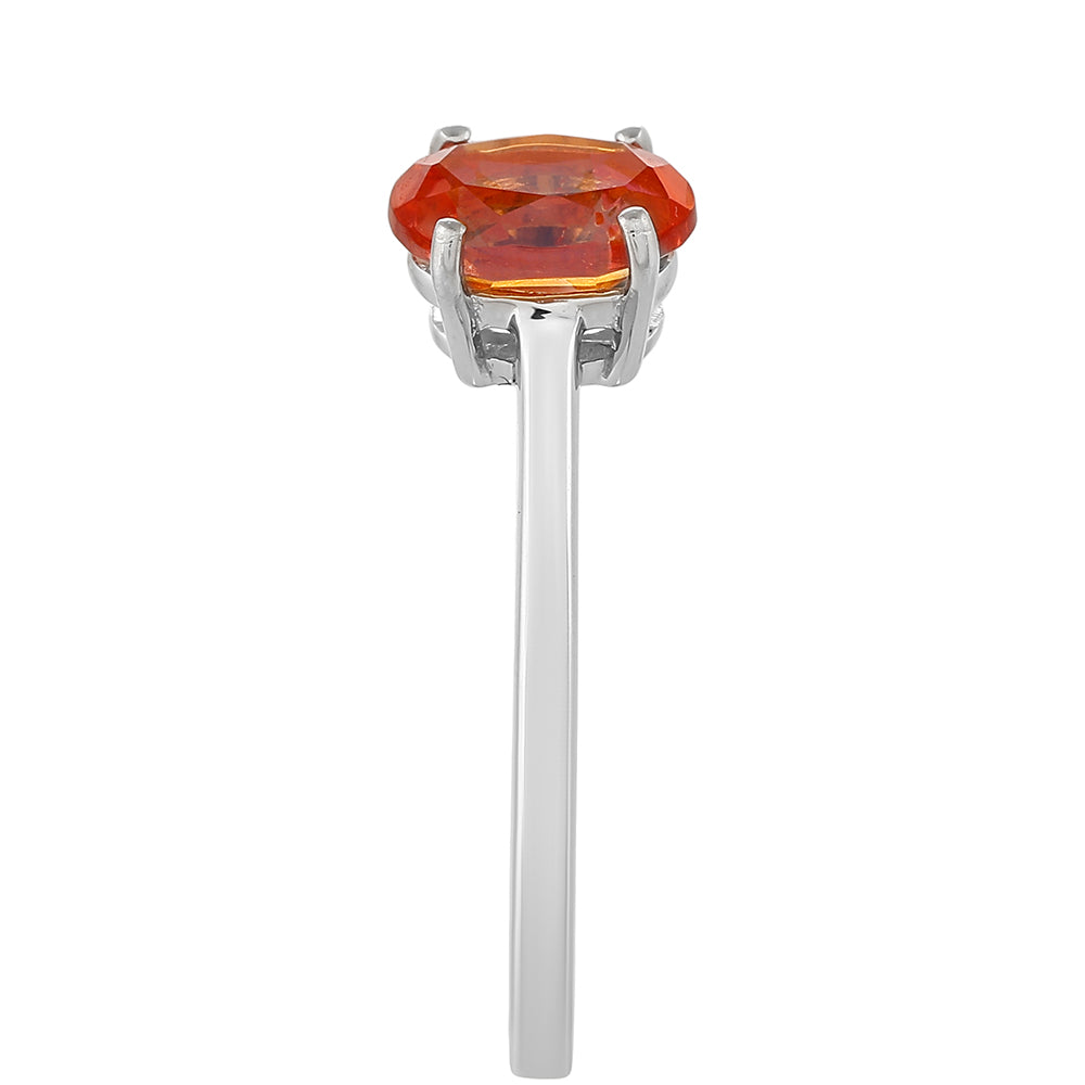 Stříbrný Prsten s Padparadscha Křemenem