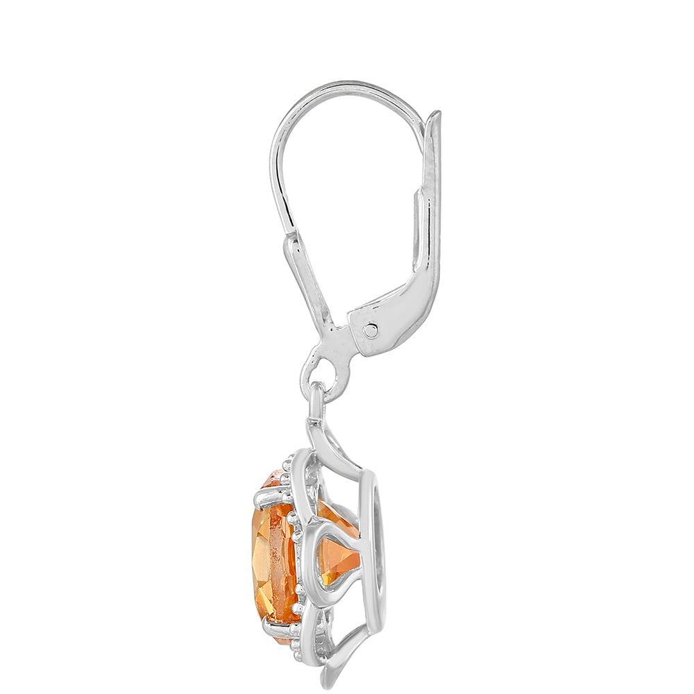 Stříbrné Náušnice s Padparadscha Křemenem