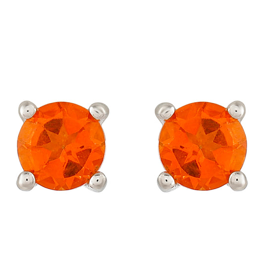 Stříbro 925/1000 - Náušnice s Padparadscha Křemenem - Karátové číslo: 0.63. přibližná hmotnost: 1.09 gramů