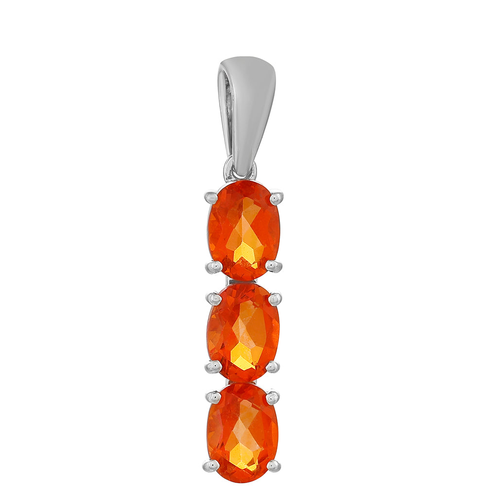 Stříbrný Přívěsek s Padparadscha Křemenem
