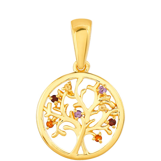 Pozlacené Stříbro 925/1000 - Přívěsek s Ametystem a Citrínem z Madeiry - Karátové číslo: 0.07. přibližná hmotnost: 1.67 gramů