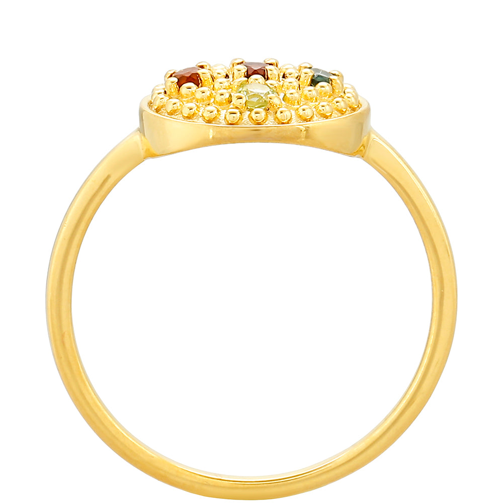 Pozlacený Stříbrný Prsten s Ametystem a Citrínem z Madeiry