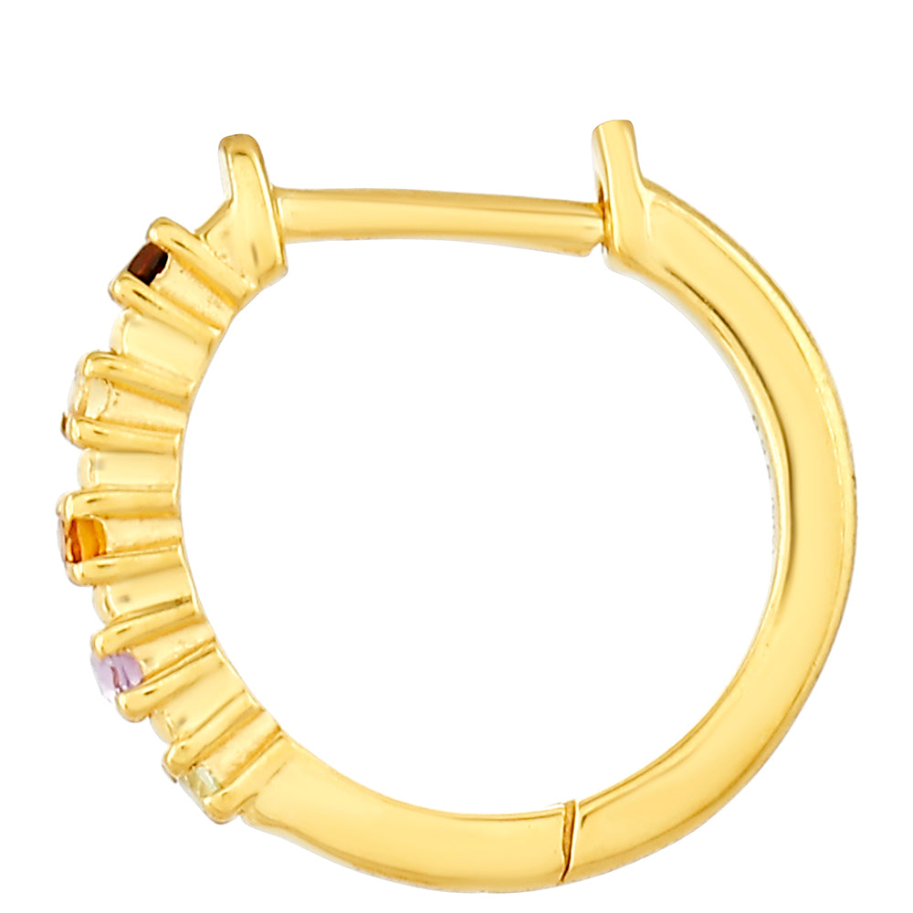 Pozlacené Stříbrné Náušnice s Ametystem a Citrínem z Madeiry