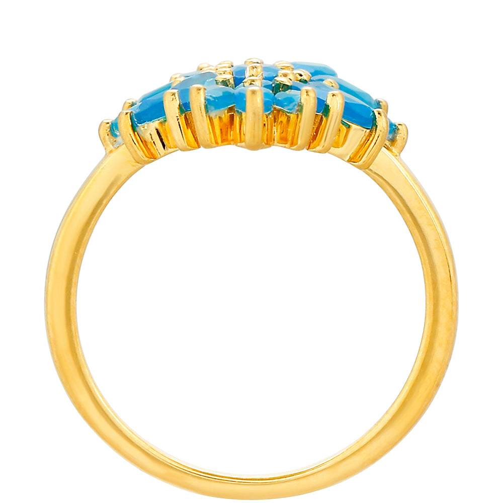 Pozlacený Stříbrný Prsten s etiopským Paraiba modrým opálem