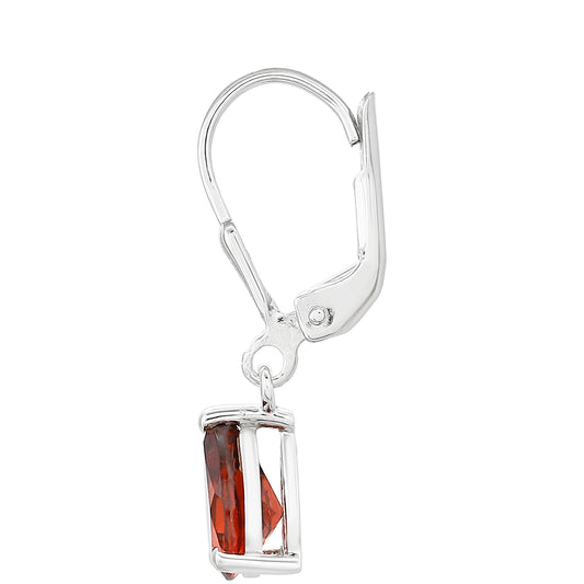 Stříbrné Náušnice s Granátem