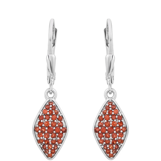 Stříbrné Náušnice s Granátem