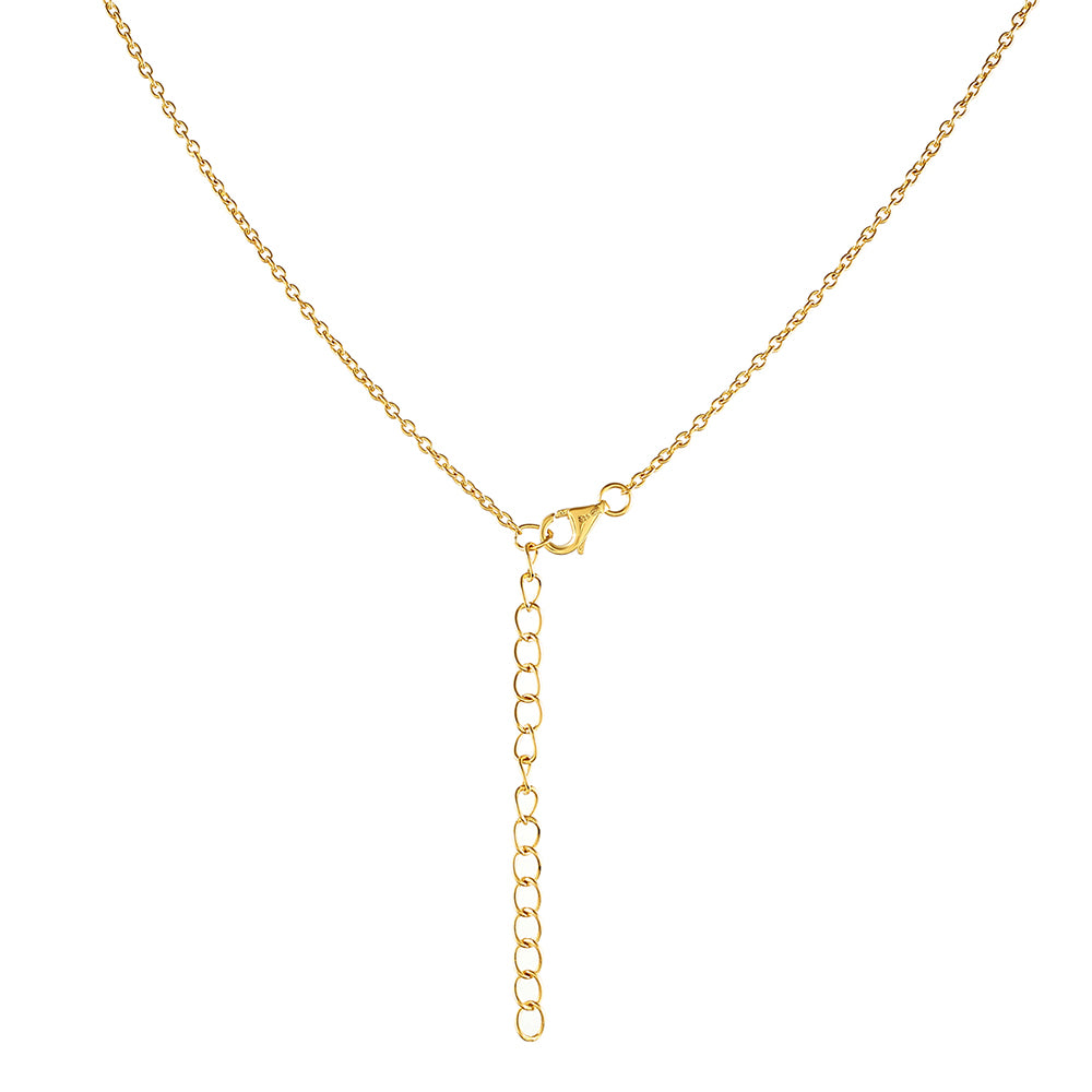 Pozlacené Stříbro 925/1000 - Náhrdelník s Barokní Sladkovodní Kultivovanou Perlou a Bílým Topazem - Karátové číslo: 4.62. přibližná hmotnost: 5.85 gramů