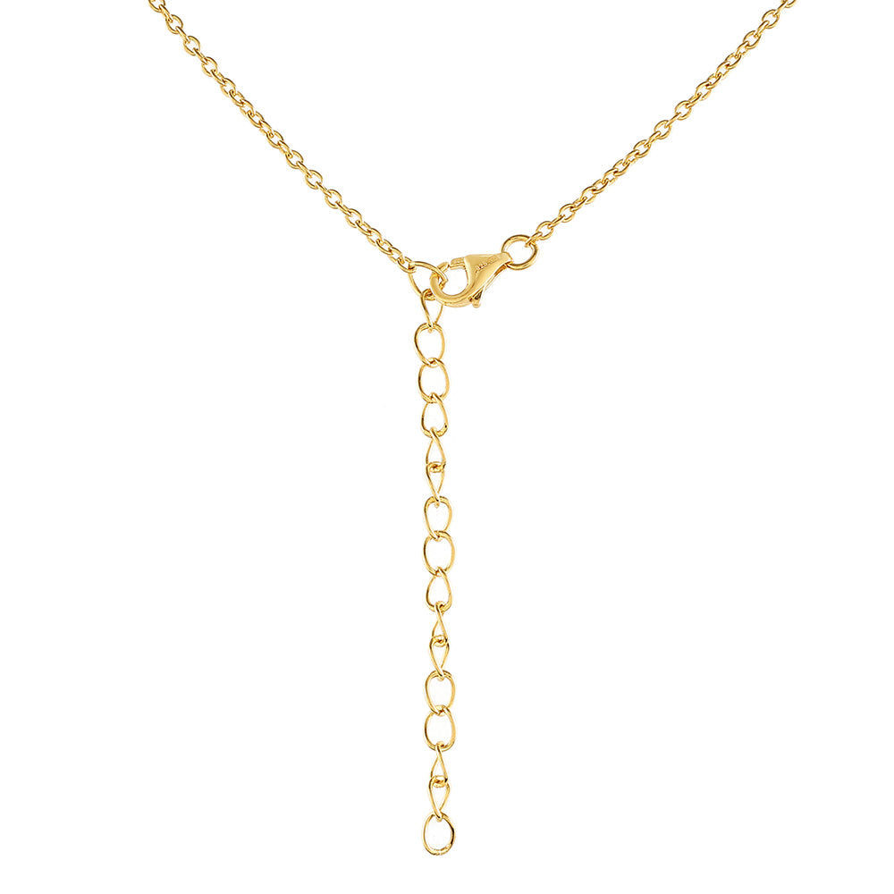 Pozlacené Stříbro 925/1000 - Náhrdelník s Barokní Sladkovodní Kultivovanou Perlou a Bílým Topazem - Karátové číslo: 12.83. přibližná hmotnost: 7.79 gramů