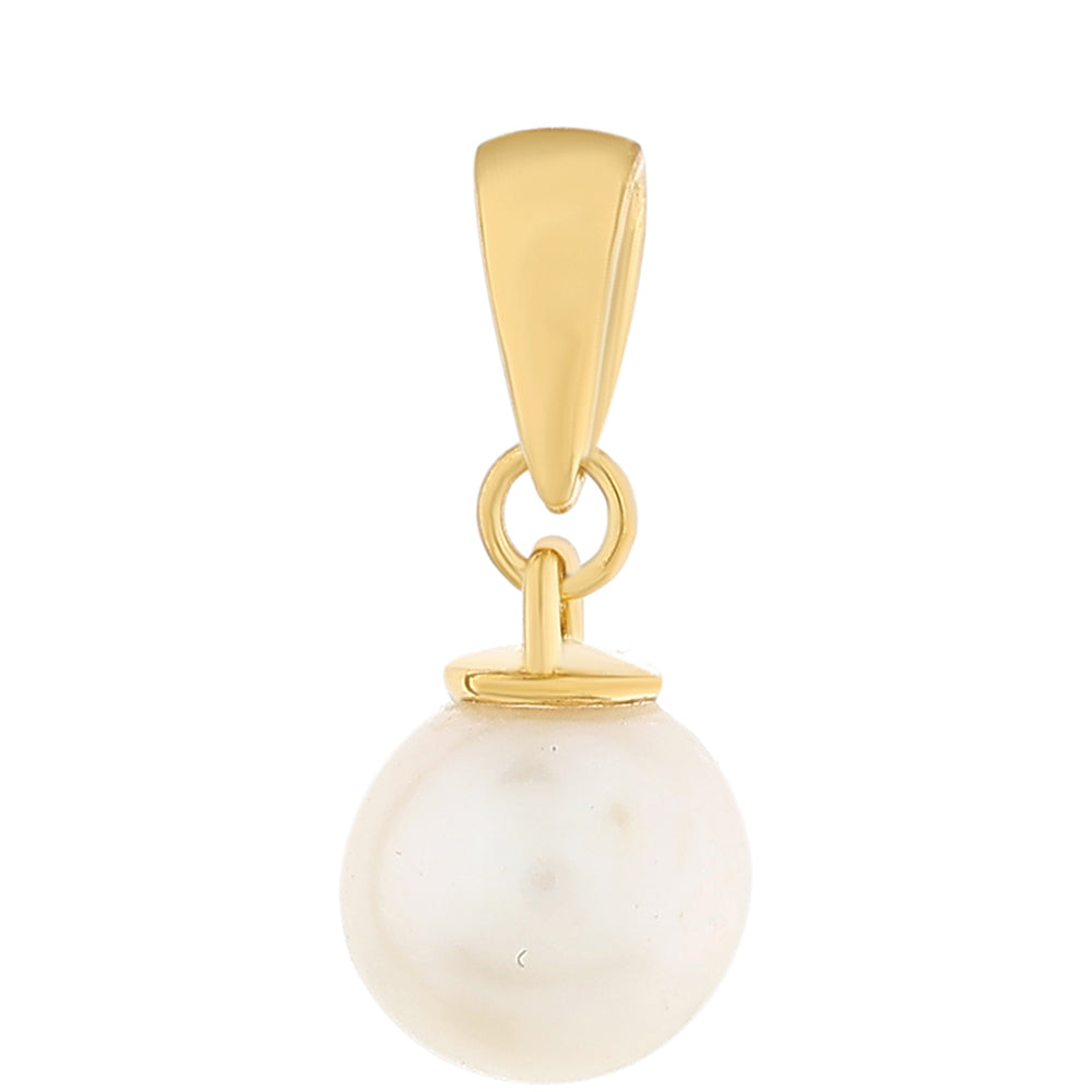 Pozlacené Stříbro 925/1000 - Přívěsek s Barokní Sladkovodní Kultivovanou Perlou - Karátové číslo: 5.16. přibližná hmotnost: 1.72 gramů
