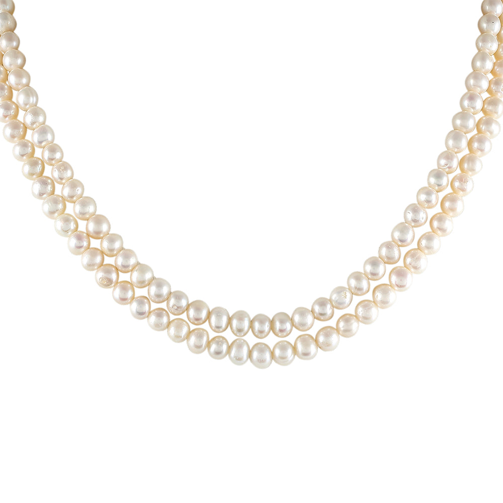 Pozlacené Stříbro 925/1000 - Náhrdelník s Barokní Sladkovodní Kultivovanou Perlou - Karátové číslo: 235.4. přibližná hmotnost: 47.14 gramů