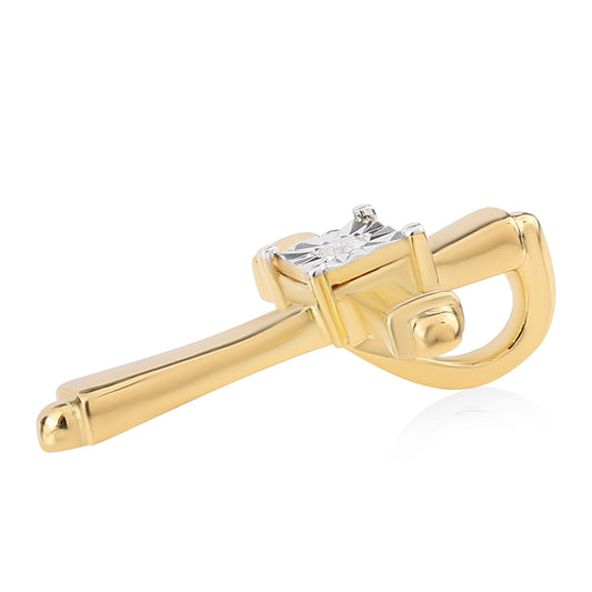 Kříž Pozlacený 925 / 1000 Sterlingové Stříbro Přívěsek s Bílým Diamantem