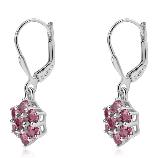 Stříbrné Náušnice s Cruizero Rubelitem