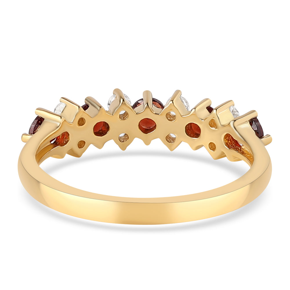 Pozlacený Stříbrný Prsten s Bartonským Granátem a Bílým Topazem