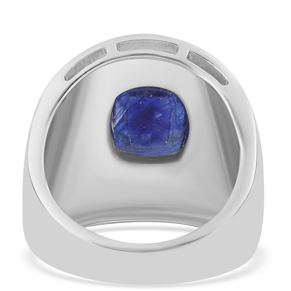 925 / 1000 Sterlingové Stříbro Prsten s Australským Modrým Safírem