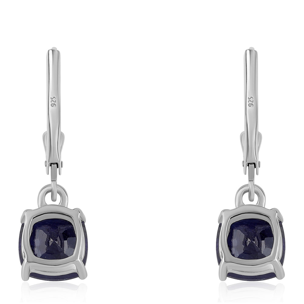 925 / 1000 Sterlingové Stříbro Náušnice s Australským Modrým Safírem a Bílým Topazem