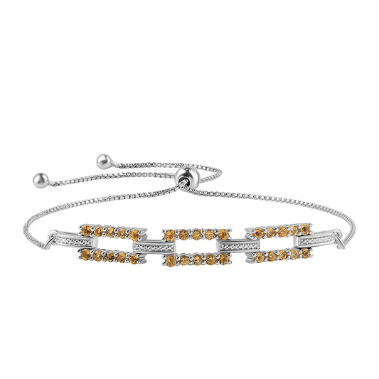 925 / 1000 Sterlingové Stříbro Náramek s Citrínem