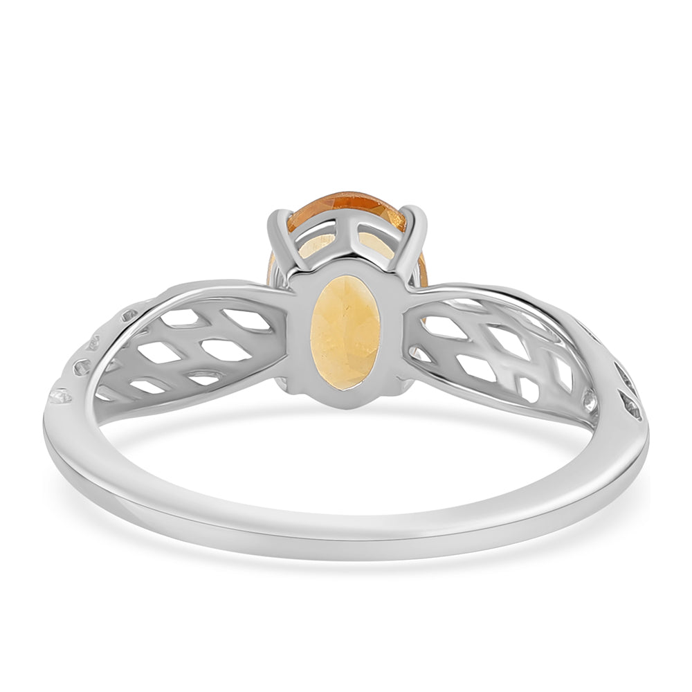 Stříbrný Prsten s Citrínem