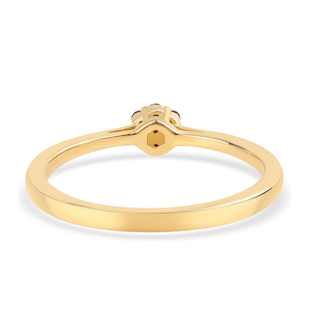 Pozlacený Stříbrný Prsten s Červeným Diamantem