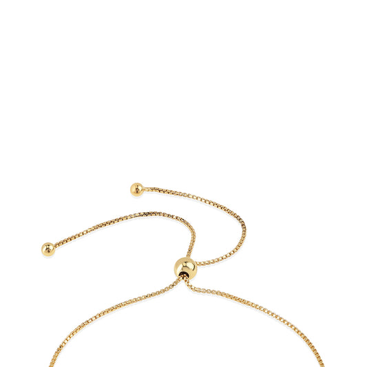 Pozlacený 925 / 1000 Sterlingové Stříbro Náramek s Červeným Diamantem