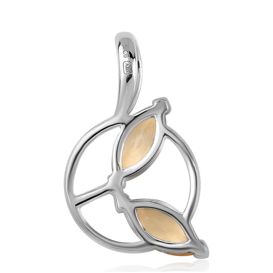 Stříbro 925/1000 - Přívěsek s Brazilským Citrínem tř.AA - Karátové číslo: 1. přibližná hmotnost: 1.29 gramů