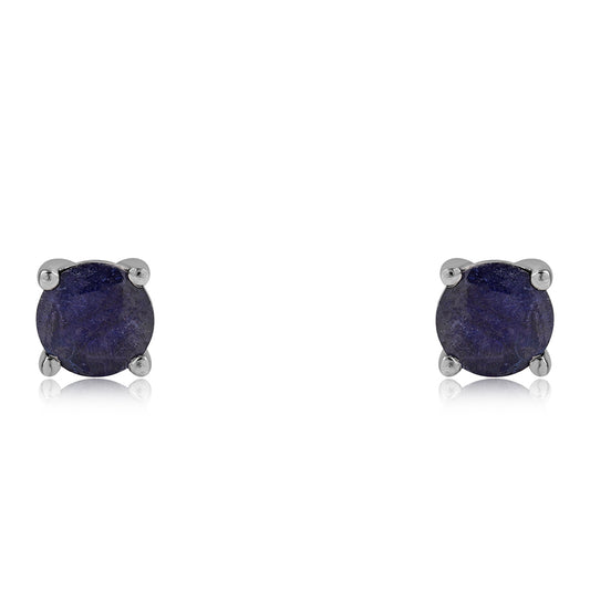 Stříbro 925/1000 - Náušnice s Australským Modrým Safírem - Karátové číslo: 1.6. přibližná hmotnost: 1.11 gramů