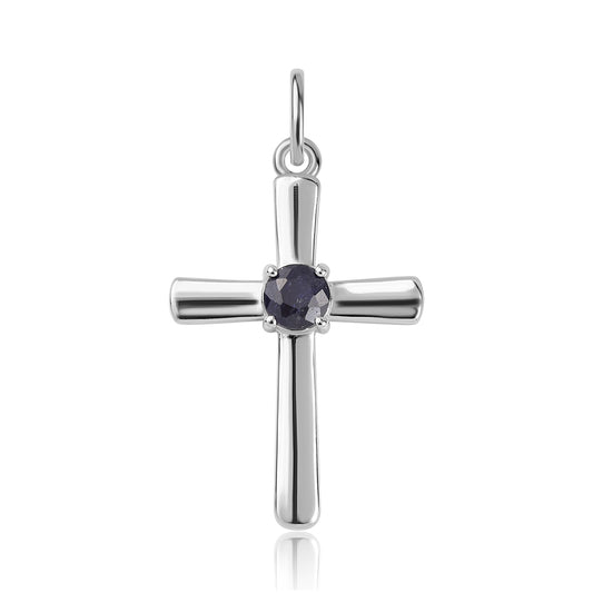 Stříbro 925/1000 - Přívěsek s Australským Modrým Safírem - Karátové číslo: 0.8. přibližná hmotnost: 2.09 gramů