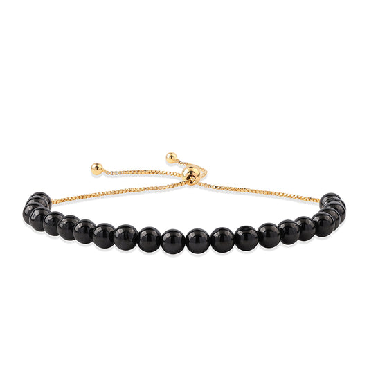 Pozlacené Stříbro 925/1000 - Náramek s Černým spinelem - Karátové číslo: 29.9. přibližná hmotnost: 8.67 gramů