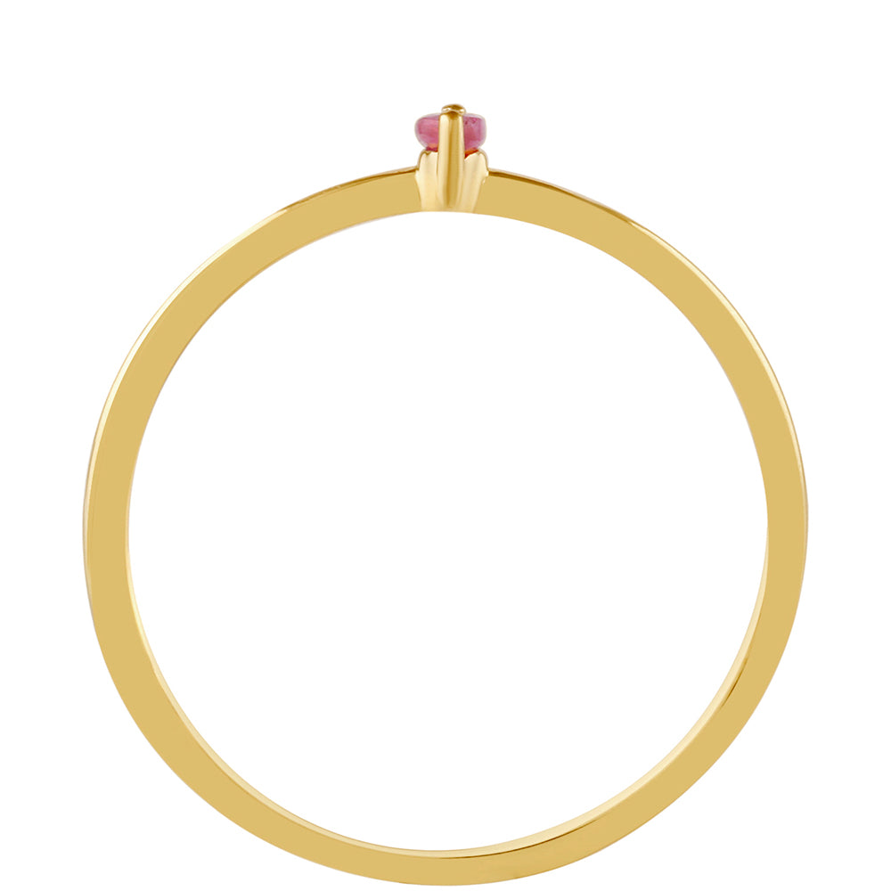 Pozlacené Stříbro 925/1000 - Prsten s Thajským Rubínem - Karátové číslo: 0.12. přibližná hmotnost: 1.19 gramů