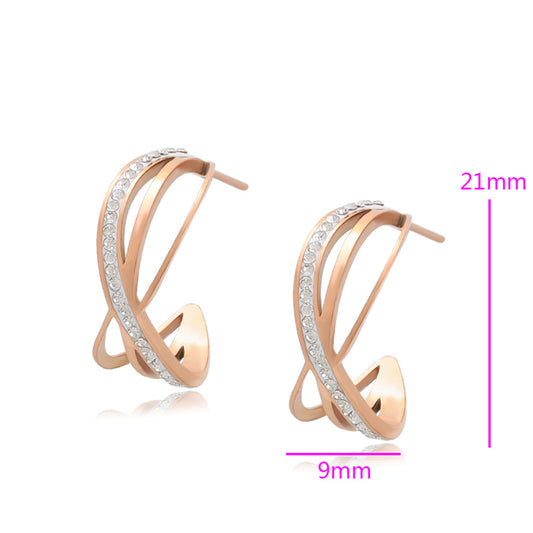 Pozlacené Slitinové Náušnice s Bílým Emporia® Křišťálem