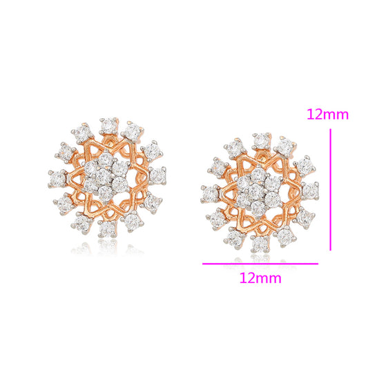 Pozlacené Slitinové Náušnice s Bílým Emporia® Křišťálem