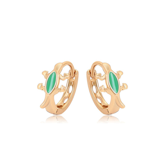 Pozlacené Slitinové Náušnice se Zeleným Emporia® Křišťálem