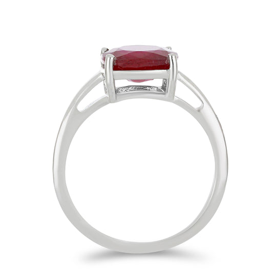 Stříbrný Prsten s Madagaskarským Rubínem