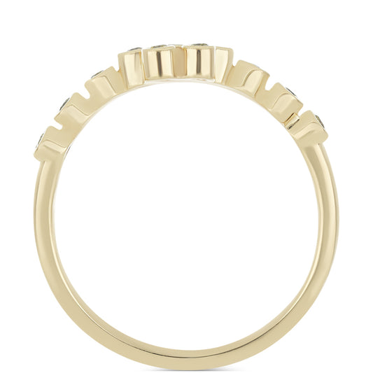 Pozlacené Stříbro 925/1000 - Prsten se Žlutým Diamantem - Karátové číslo: 0.16. přibližná hmotnost: 1.9 gramů