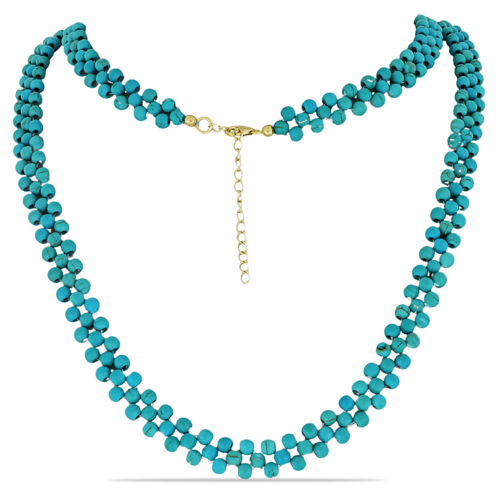 Pozlacený Stříbrný Náhrdelník s Tyrkysem Sleeping Beauty