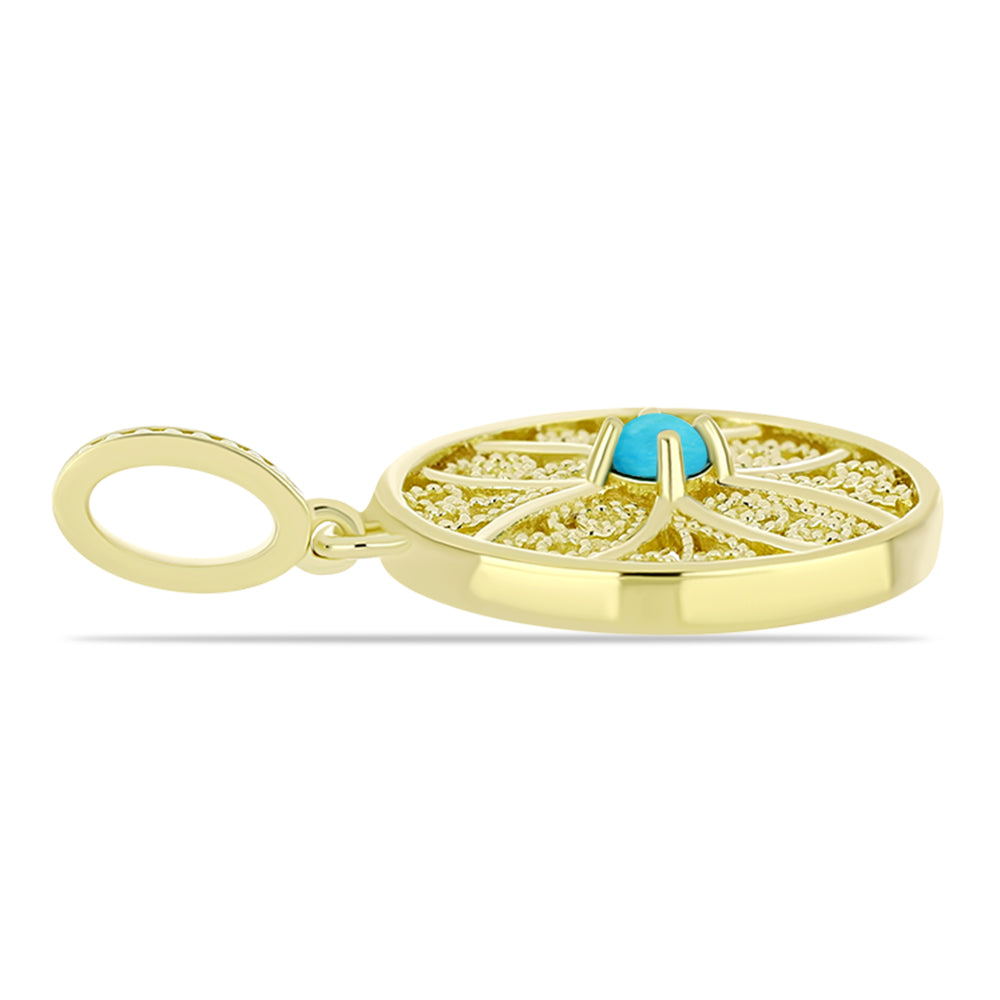 Pozlacený Stříbrný Přívěsek s Tyrkysem Sleeping Beauty