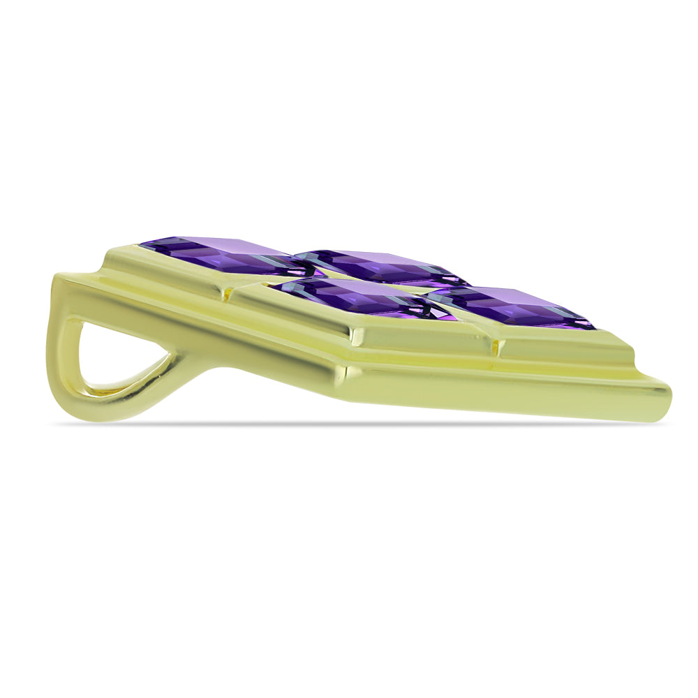 Pozlacený Stříbrný Přívěsek s Marockým Ametystem