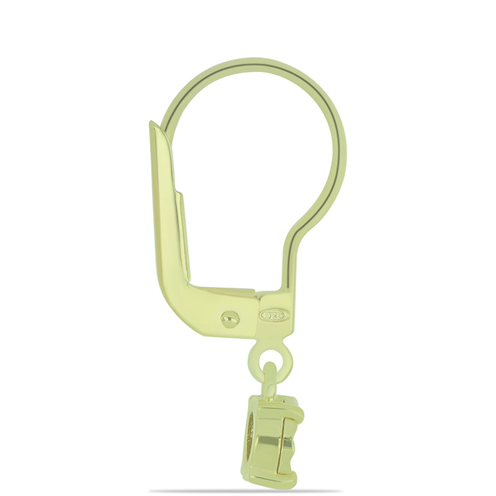 Pozlacené Stříbrné Náušnice s Červeným Diamantem