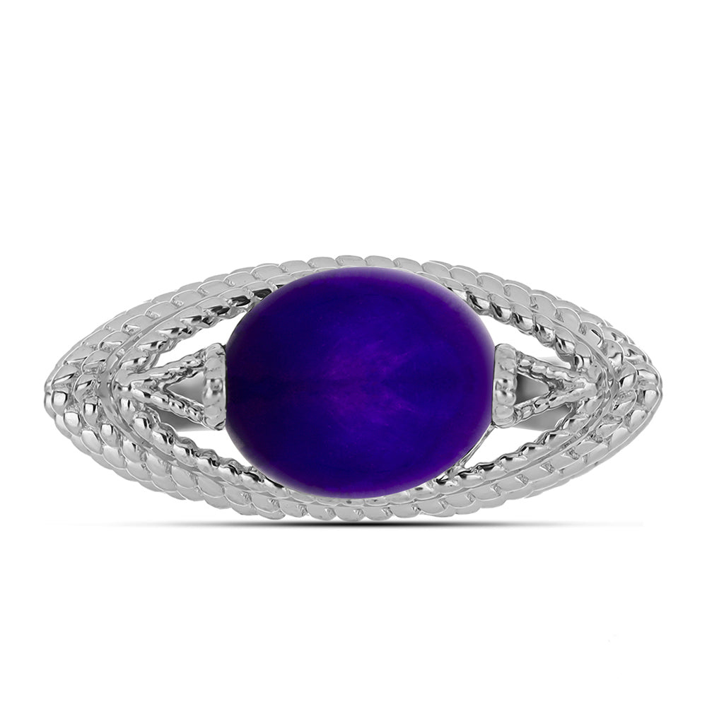Stříbrný Prsten s Purpurovým Jadeitem